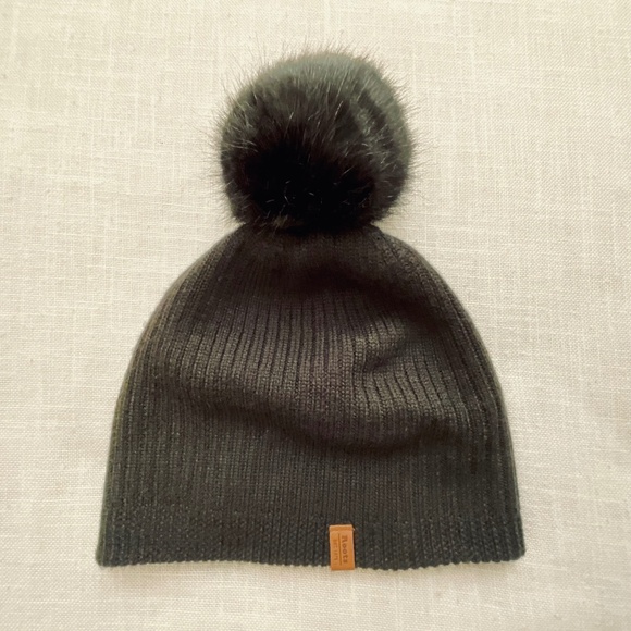 Roots Canada Ribbed Pom Black Beanie O/S NWOT - Picture 1 of 9